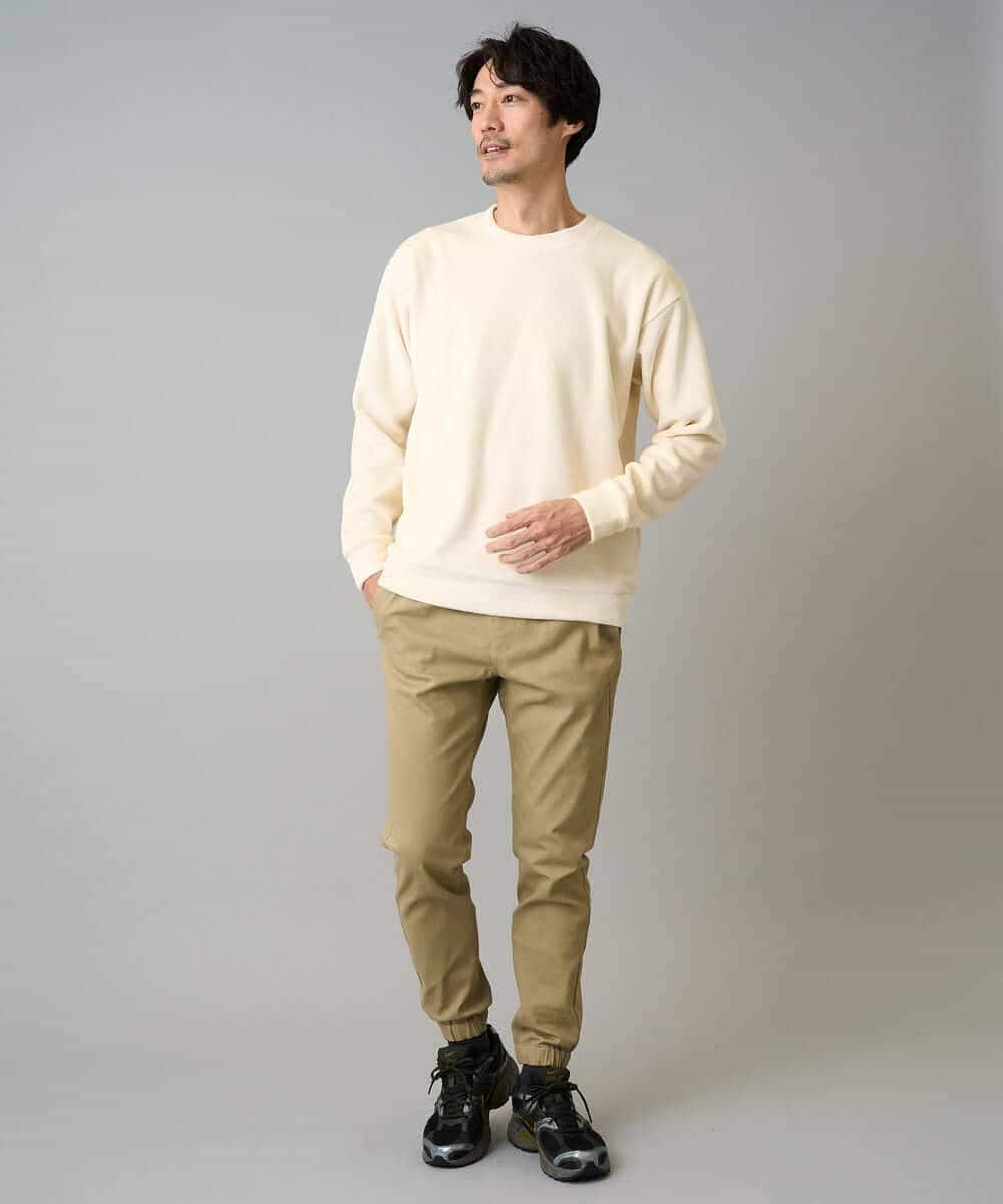 KHLLA14064 a.v.v MEN(アー・ヴェ・ヴェ) 【イージーケア/毛玉になりにくい】スーパーストレッチジョガーパンツ【洗濯機で洗える】 ブラック