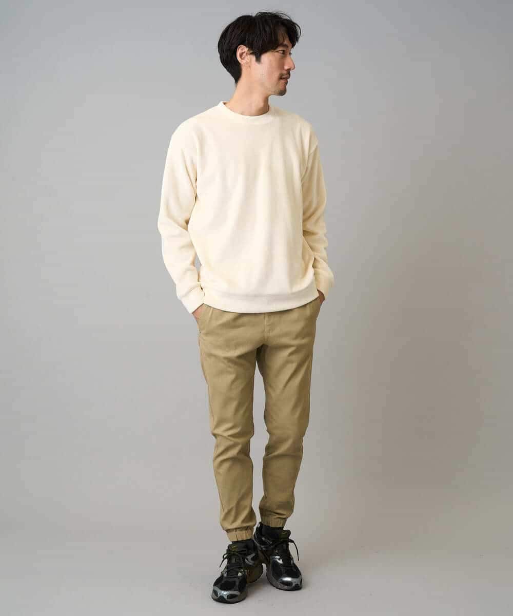 KHLLA14064 a.v.v MEN(アー・ヴェ・ヴェ) 【イージーケア/毛玉になりにくい】スーパーストレッチジョガーパンツ【洗濯機で洗える】 ブラック