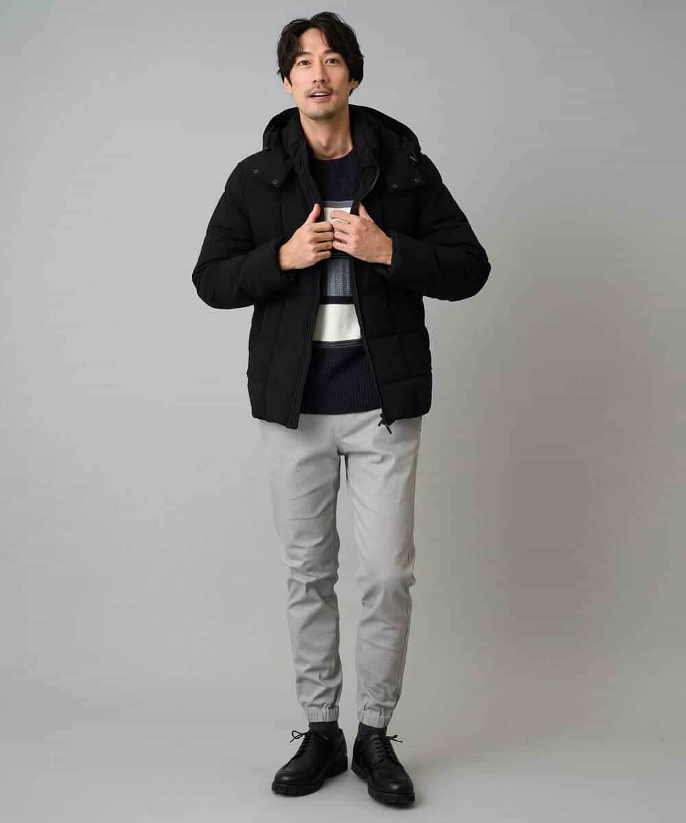 KHLLA14064 a.v.v MEN(アー・ヴェ・ヴェ) 【イージーケア/毛玉になりにくい】スーパーストレッチジョガーパンツ【洗濯機で洗える】 ブラック