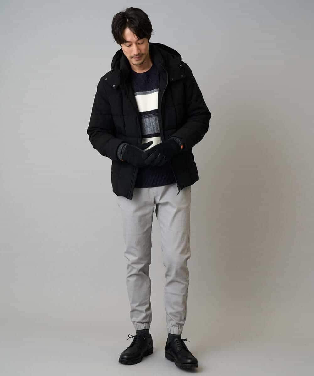 KHLLA14064 a.v.v MEN(アー・ヴェ・ヴェ) 【イージーケア/毛玉になりにくい】スーパーストレッチジョガーパンツ【洗濯機で洗える】 ブラック