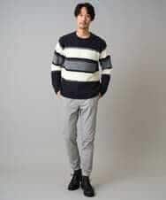 KHLLA14064 a.v.v MEN(アー・ヴェ・ヴェ) 【イージーケア/毛玉になりにくい】スーパーストレッチジョガーパンツ【洗濯機で洗える】 ブラック