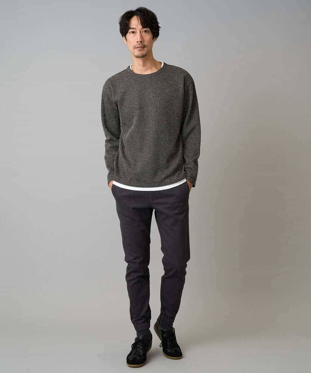 KHLLA14064 a.v.v MEN(アー・ヴェ・ヴェ) 【イージーケア/毛玉になりにくい】スーパーストレッチジョガーパンツ【洗濯機で洗える】 ブラック