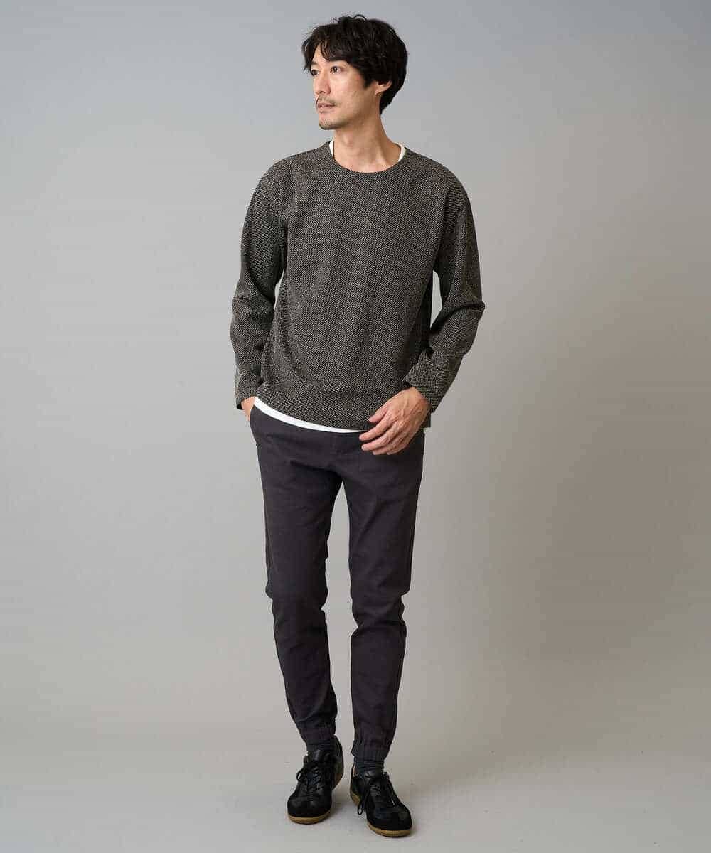 KHLLA14064 a.v.v MEN(アー・ヴェ・ヴェ) 【イージーケア/毛玉になりにくい】スーパーストレッチジョガーパンツ【洗濯機で洗える】 ブラック