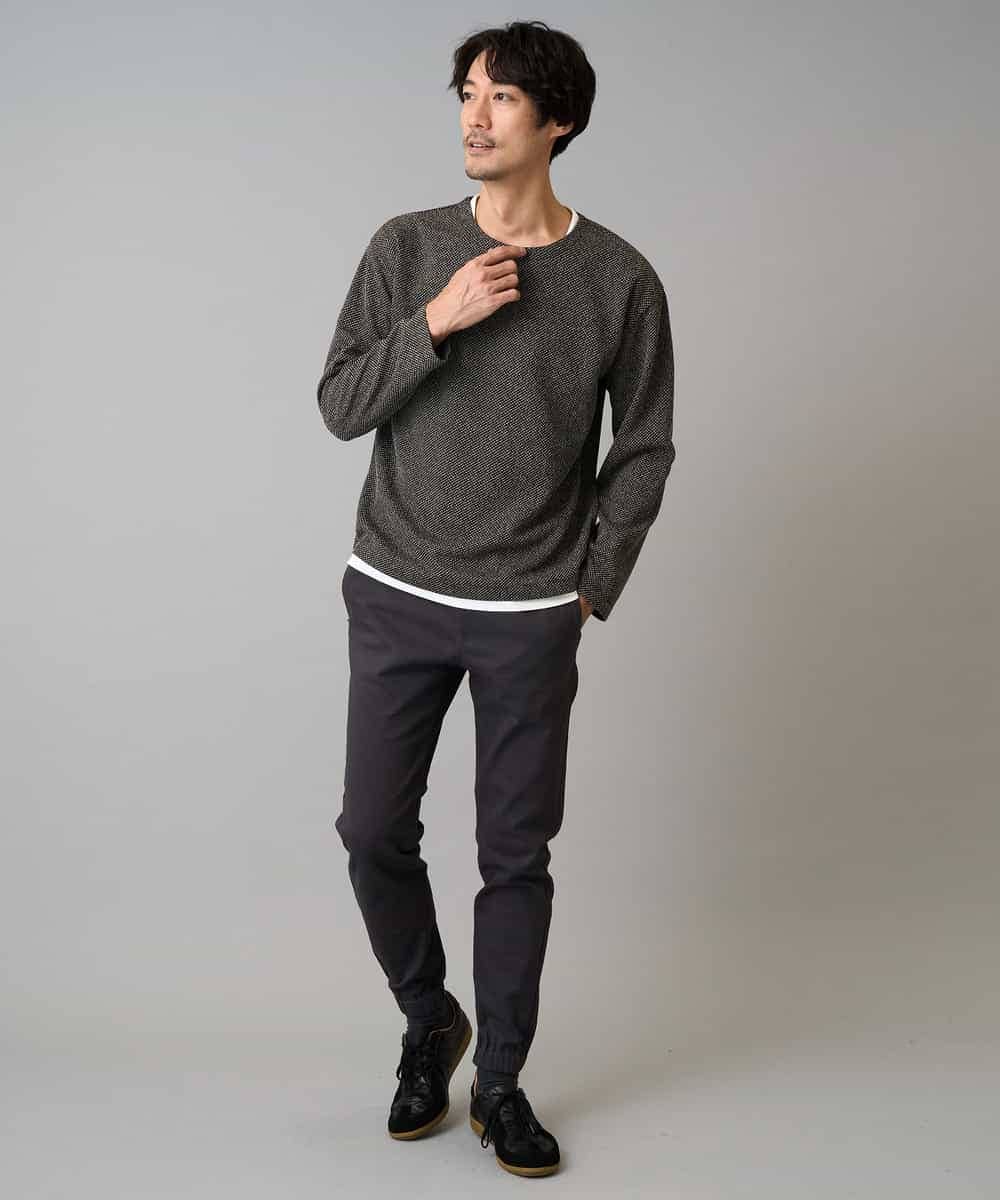 KHLLA14064 a.v.v MEN(アー・ヴェ・ヴェ) 【イージーケア/毛玉になりにくい】スーパーストレッチジョガーパンツ【洗濯機で洗える】 ブラック