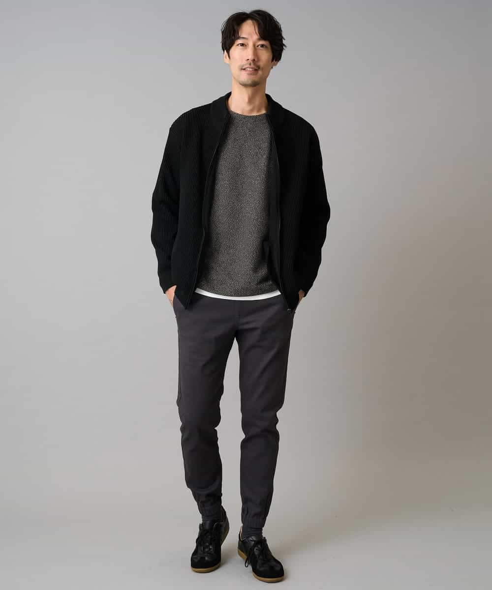 KHLLA14064 a.v.v MEN(アー・ヴェ・ヴェ) 【イージーケア/毛玉になりにくい】スーパーストレッチジョガーパンツ【洗濯機で洗える】 ブラック