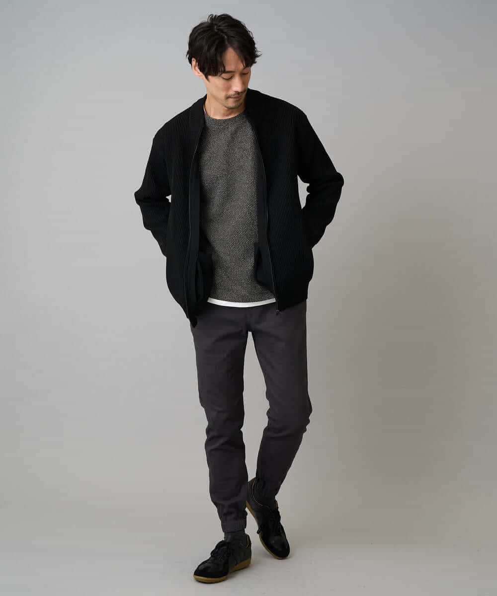 KHLLA14064 a.v.v MEN(アー・ヴェ・ヴェ) 【イージーケア/毛玉になりにくい】スーパーストレッチジョガーパンツ【洗濯機で洗える】 ブラック