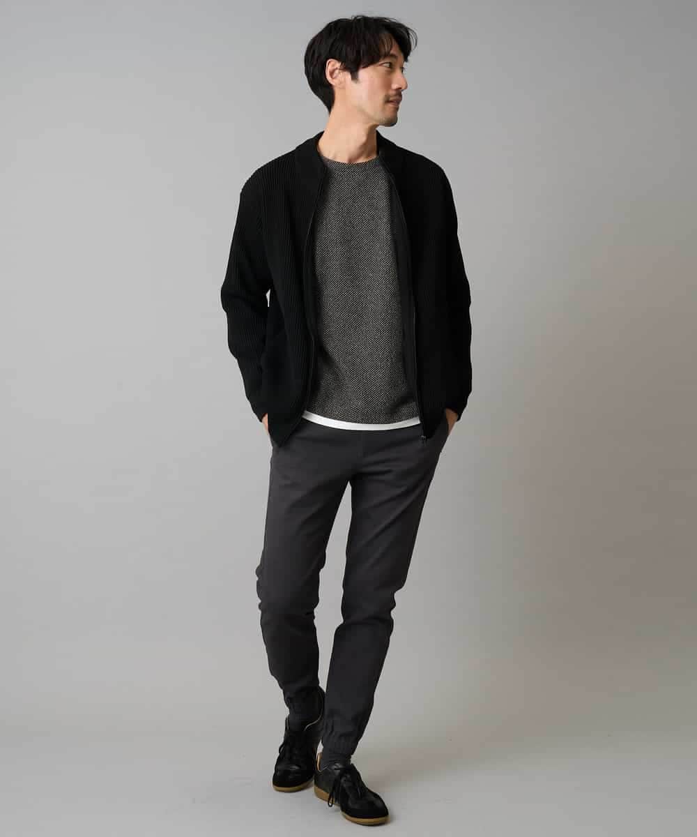 KHLLA14064 a.v.v MEN(アー・ヴェ・ヴェ) 【イージーケア/毛玉になりにくい】スーパーストレッチジョガーパンツ【洗濯機で洗える】 ブラック