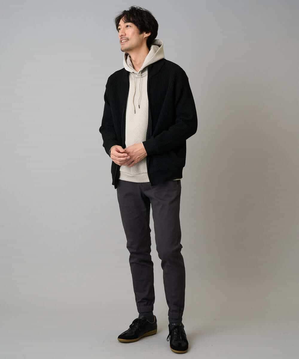 KHLLA14064 a.v.v MEN(アー・ヴェ・ヴェ) 【イージーケア/毛玉になりにくい】スーパーストレッチジョガーパンツ【洗濯機で洗える】 ブラック