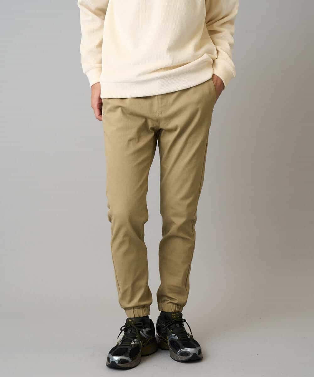 KHLLA14064 a.v.v MEN(アー・ヴェ・ヴェ) 【イージーケア/毛玉になりにくい】スーパーストレッチジョガーパンツ【洗濯機で洗える】 ブラック