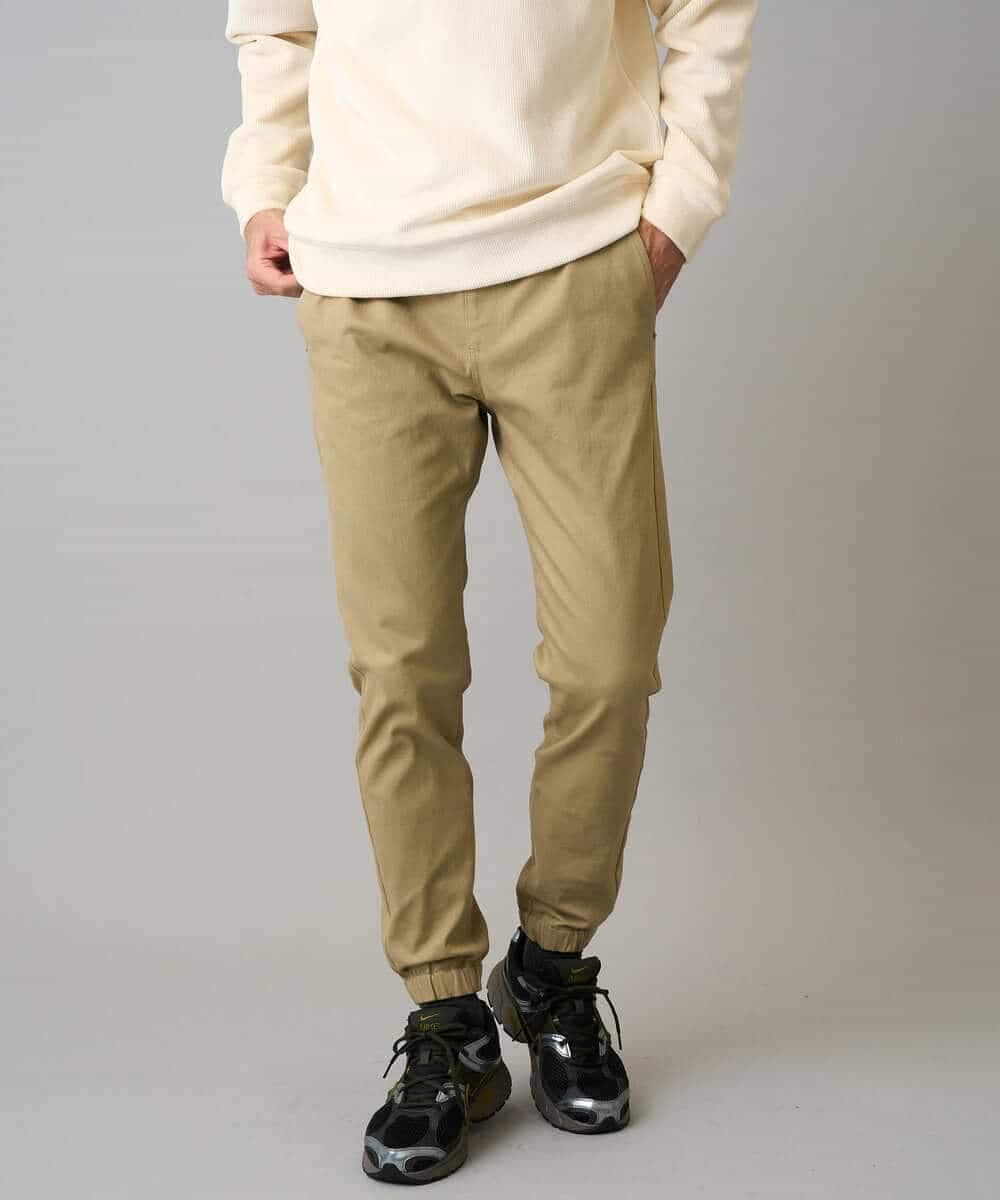 KHLLA14064 a.v.v MEN(アー・ヴェ・ヴェ) 【イージーケア/毛玉になりにくい】スーパーストレッチジョガーパンツ【洗濯機で洗える】 ブラック