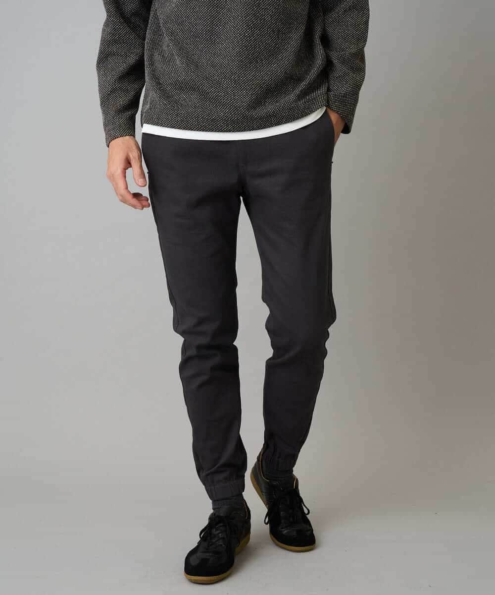 KHLLA14064 a.v.v MEN(アー・ヴェ・ヴェ) 【イージーケア/毛玉になりにくい】スーパーストレッチジョガーパンツ【洗濯機で洗える】 ブラック