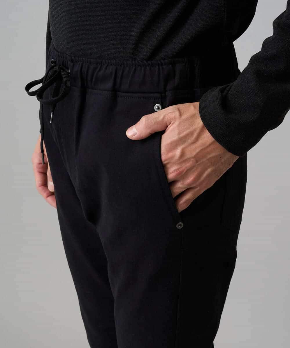 KHLLA14064 a.v.v MEN(アー・ヴェ・ヴェ) 【イージーケア/毛玉になりにくい】スーパーストレッチジョガーパンツ【洗濯機で洗える】 ブラック