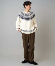 KHLLA29069 a.v.v MEN(アー・ヴェ・ヴェ) 【イージーケア/毛玉になりにくい】ヘリンボーンベルト付イージーワイドスラックス【ストレッチ/洗濯機で洗える】セットアップ対応 ブラック