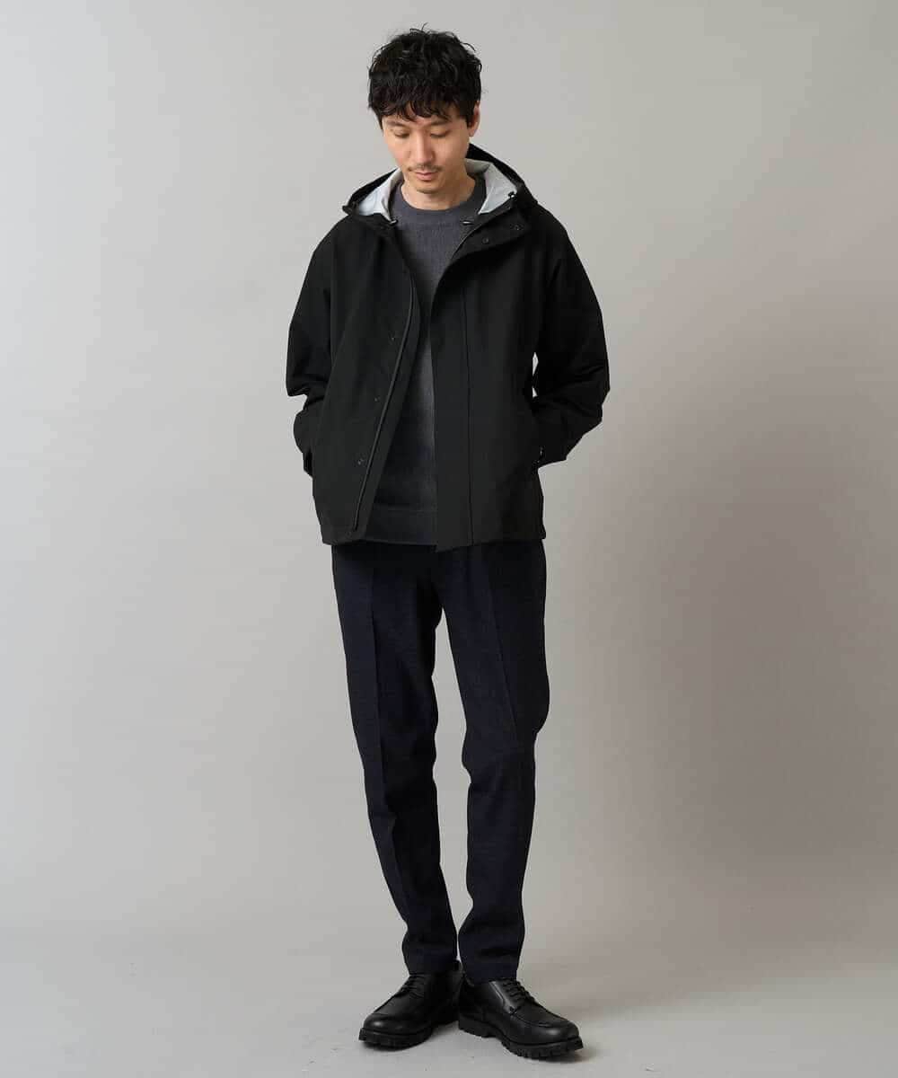 KHLLA30064 a.v.v MEN(アー・ヴェ・ヴェ) 【イージーケア】デニムライクストレッチ裏起毛スラックス【洗濯機で洗える】〈ON/OFF SERIES〉 ブラック