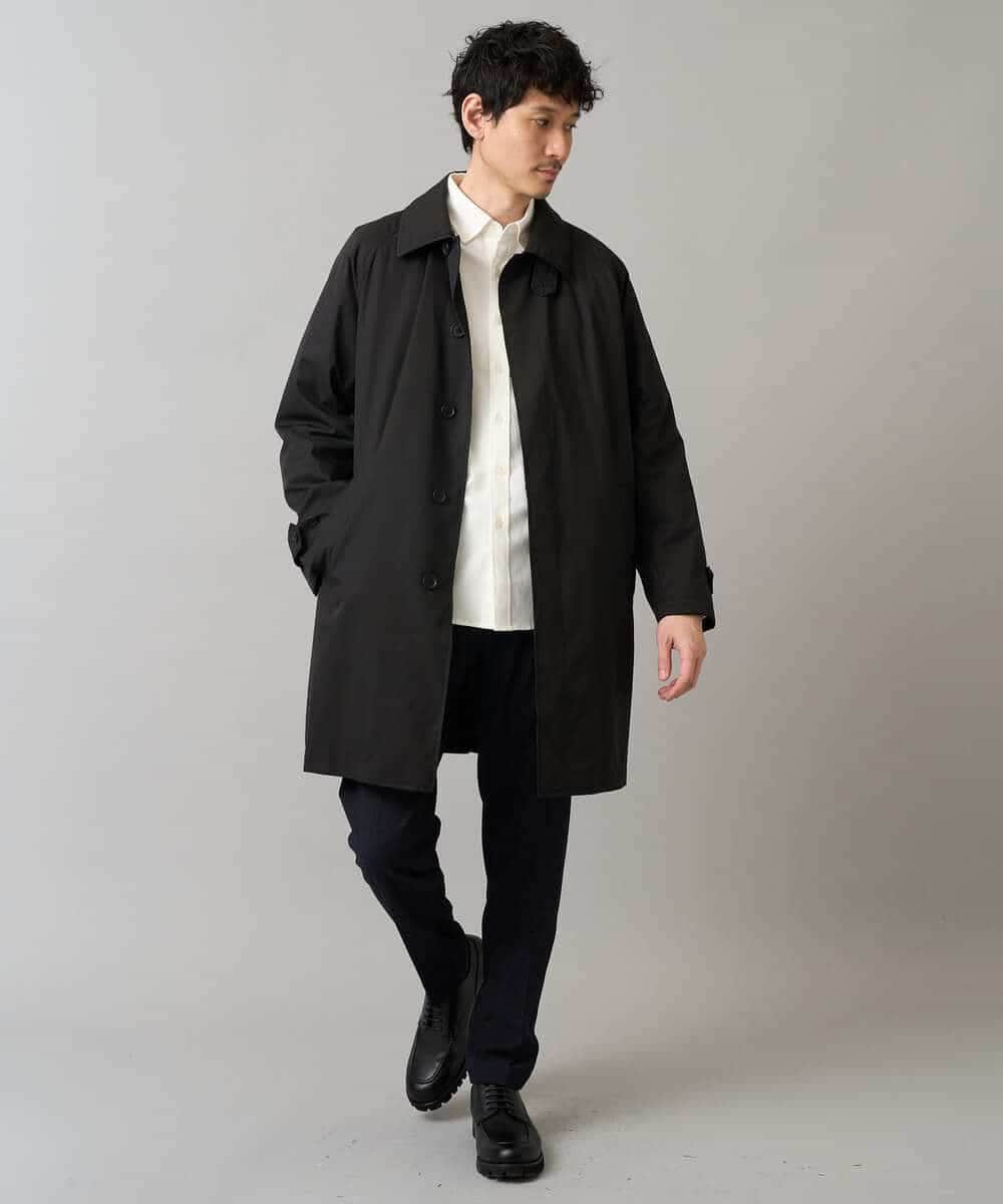 KHLLA30064 a.v.v MEN(アー・ヴェ・ヴェ) 【イージーケア】デニムライクストレッチ裏起毛スラックス【洗濯機で洗える】〈ON/OFF SERIES〉 ブラック