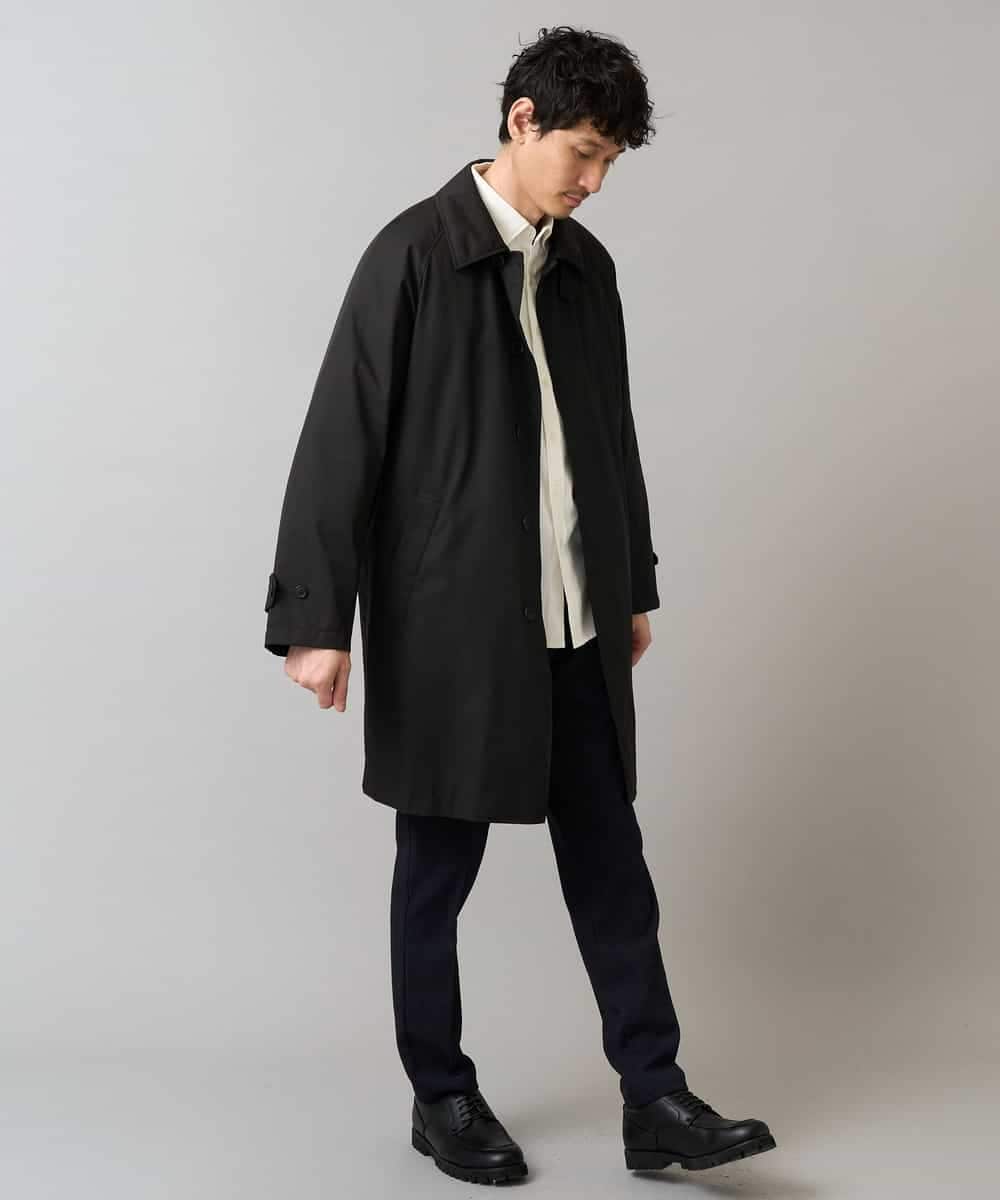 KHLLA30064 a.v.v MEN(アー・ヴェ・ヴェ) 【イージーケア】デニムライクストレッチ裏起毛スラックス【洗濯機で洗える】〈ON/OFF SERIES〉 ブラック