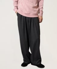 KHLLA31069 a.v.v MEN(アー・ヴェ・ヴェ) 【毛玉になりにくい/ストレッチ】ツイルストレッチ切替オーバーパンツ【洗濯機で洗える】 ダークグレー