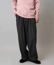 KHLLA31069 a.v.v MEN(アー・ヴェ・ヴェ) 【毛玉になりにくい/ストレッチ】ツイルストレッチ切替オーバーパンツ【洗濯機で洗える】 ダークグレー
