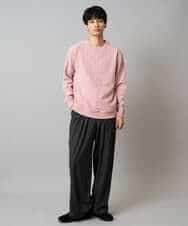 KHLLA31069 a.v.v MEN(アー・ヴェ・ヴェ) 【毛玉になりにくい/ストレッチ】ツイルストレッチ切替オーバーパンツ【洗濯機で洗える】 ブラック