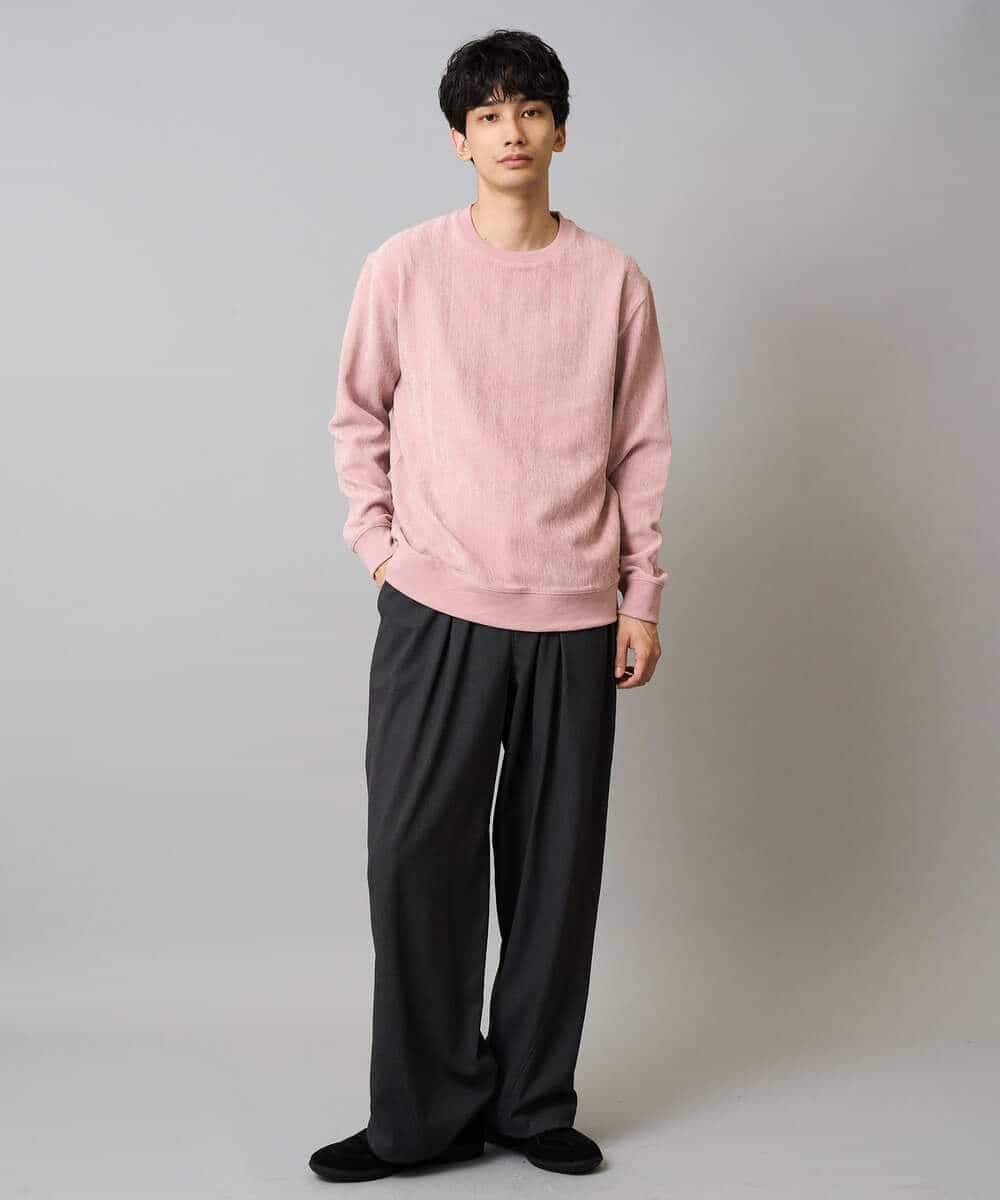 KHLLA31069 a.v.v MEN(アー・ヴェ・ヴェ) 【毛玉になりにくい/ストレッチ】ツイルストレッチ切替オーバーパンツ【洗濯機で洗える】 ブラック