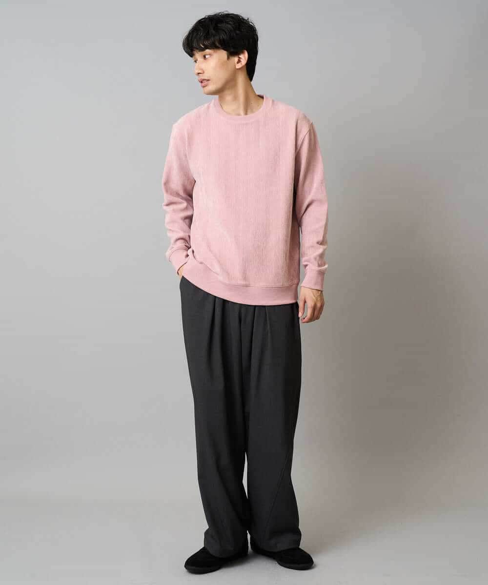 KHLLA31069 a.v.v MEN(アー・ヴェ・ヴェ) 【毛玉になりにくい/ストレッチ】ツイルストレッチ切替オーバーパンツ【洗濯機で洗える】 ブラック