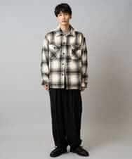 KHLLA31069 a.v.v MEN(アー・ヴェ・ヴェ) 【毛玉になりにくい/ストレッチ】ツイルストレッチ切替オーバーパンツ【洗濯機で洗える】 ブラック
