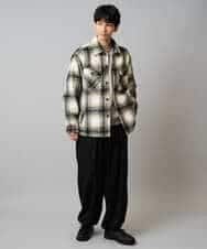 KHLLA31069 a.v.v MEN(アー・ヴェ・ヴェ) 【毛玉になりにくい/ストレッチ】ツイルストレッチ切替オーバーパンツ【洗濯機で洗える】 ブラック