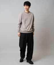 KHLLA31069 a.v.v MEN(アー・ヴェ・ヴェ) 【毛玉になりにくい/ストレッチ】ツイルストレッチ切替オーバーパンツ【洗濯機で洗える】 ブラック