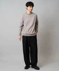 KHLLA31069 a.v.v MEN(アー・ヴェ・ヴェ) 【毛玉になりにくい/ストレッチ】ツイルストレッチ切替オーバーパンツ【洗濯機で洗える】 ブラック