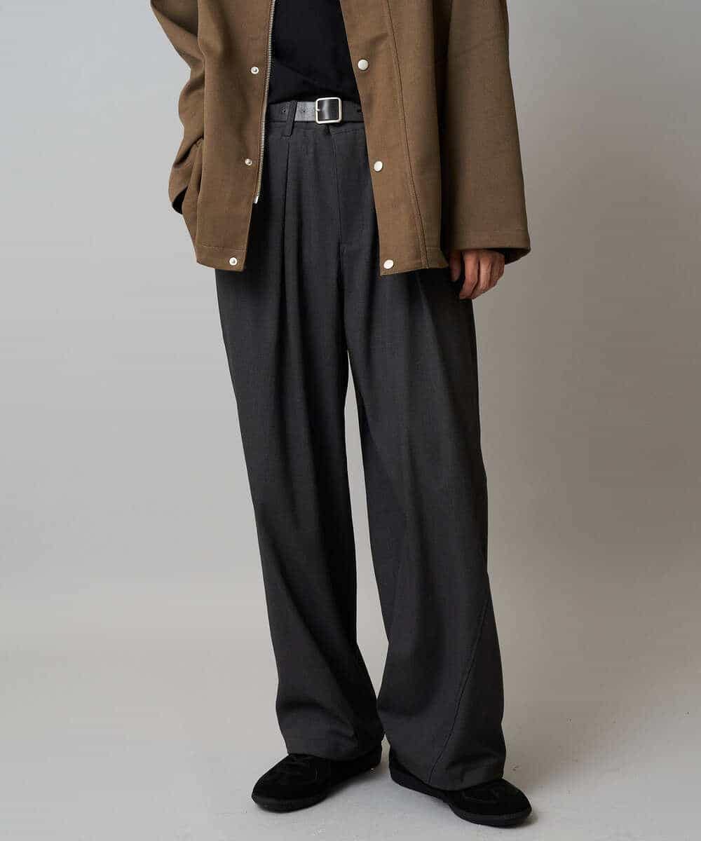 KHLLA31069 a.v.v MEN(アー・ヴェ・ヴェ) 【毛玉になりにくい/ストレッチ】ツイルストレッチ切替オーバーパンツ【洗濯機で洗える】 ブラック