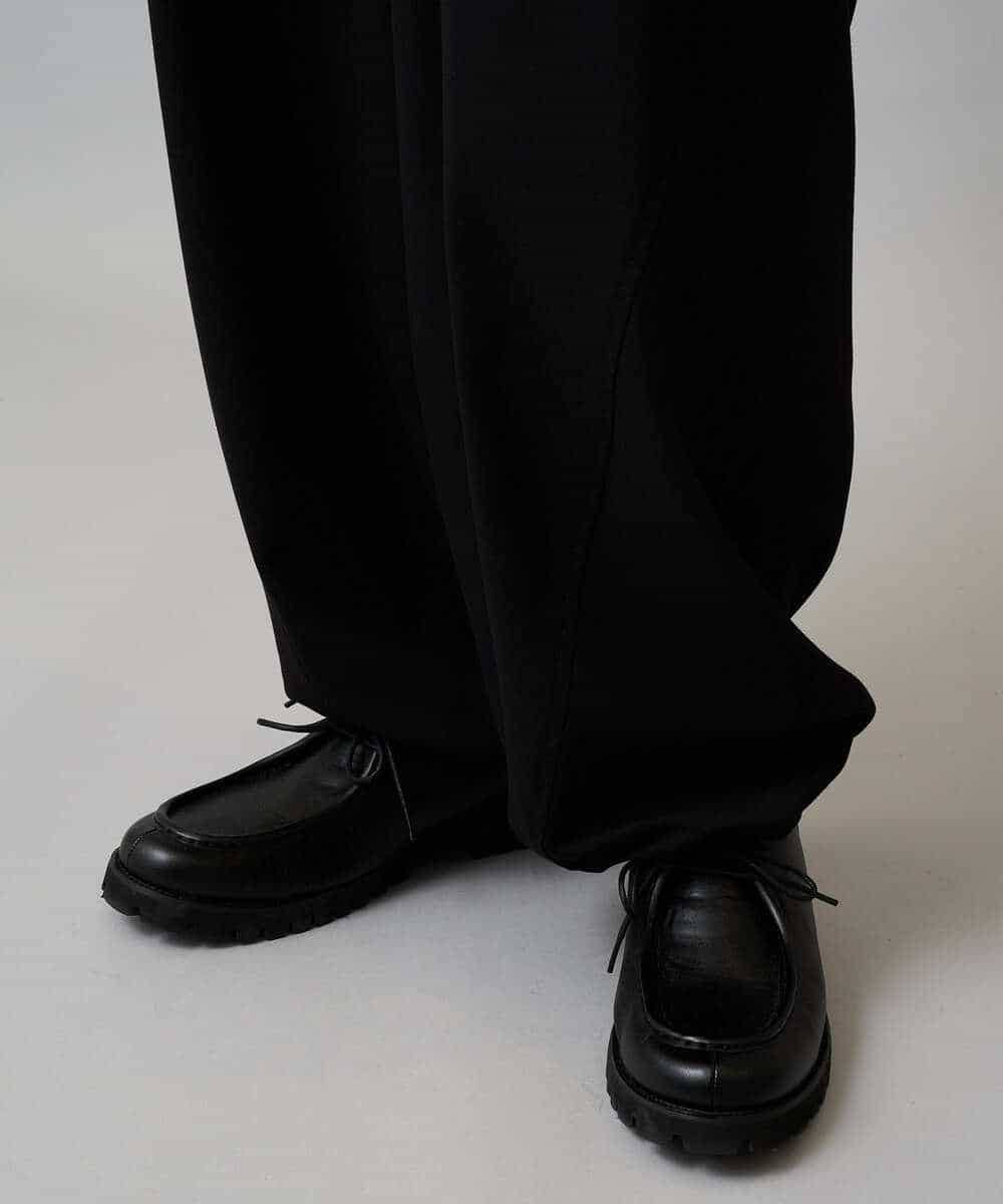 KHLLA31069 a.v.v MEN(アー・ヴェ・ヴェ) 【毛玉になりにくい/ストレッチ】ツイルストレッチ切替オーバーパンツ【洗濯機で洗える】 ブラック