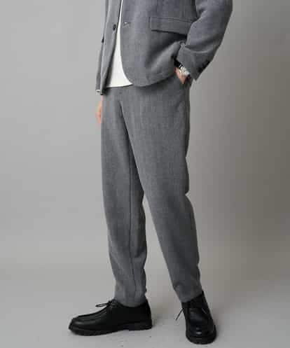 KHLLA35069 a.v.v MEN 【イージーケア/毛玉になりにくい】LANATECヘリンボーンセミルーズパンツ【ストレッチ/洗濯機で洗える】