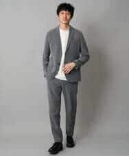 KHLLA35069 a.v.v MEN(アー・ヴェ・ヴェ) 【イージーケア/毛玉になりにくい】LANATECヘリンボーンセミルーズパンツ【ストレッチ/洗濯機で洗える】 ダークグレー