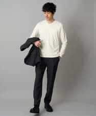 KHLLA35069 a.v.v MEN(アー・ヴェ・ヴェ) 【イージーケア/毛玉になりにくい】LANATECヘリンボーンセミルーズパンツ【ストレッチ/洗濯機で洗える】 ダークグレー