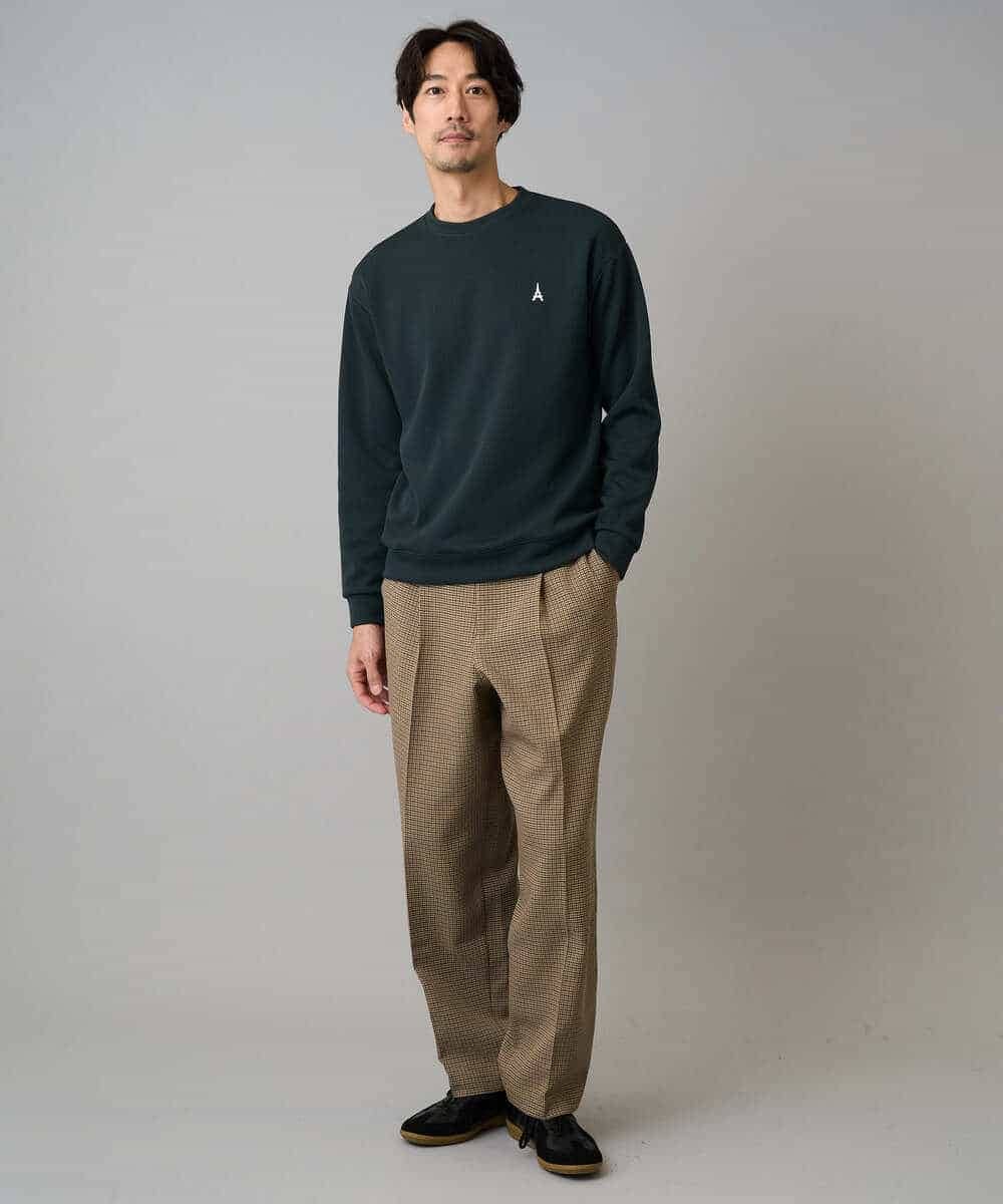 KHLLA36079 a.v.v MEN(アー・ヴェ・ヴェ) 【イージーケア/毛玉になりにくい】LANATECチェックワンタックワイドイージースラックス【洗濯機で洗える/ストレッチ】 グレー系チェック柄