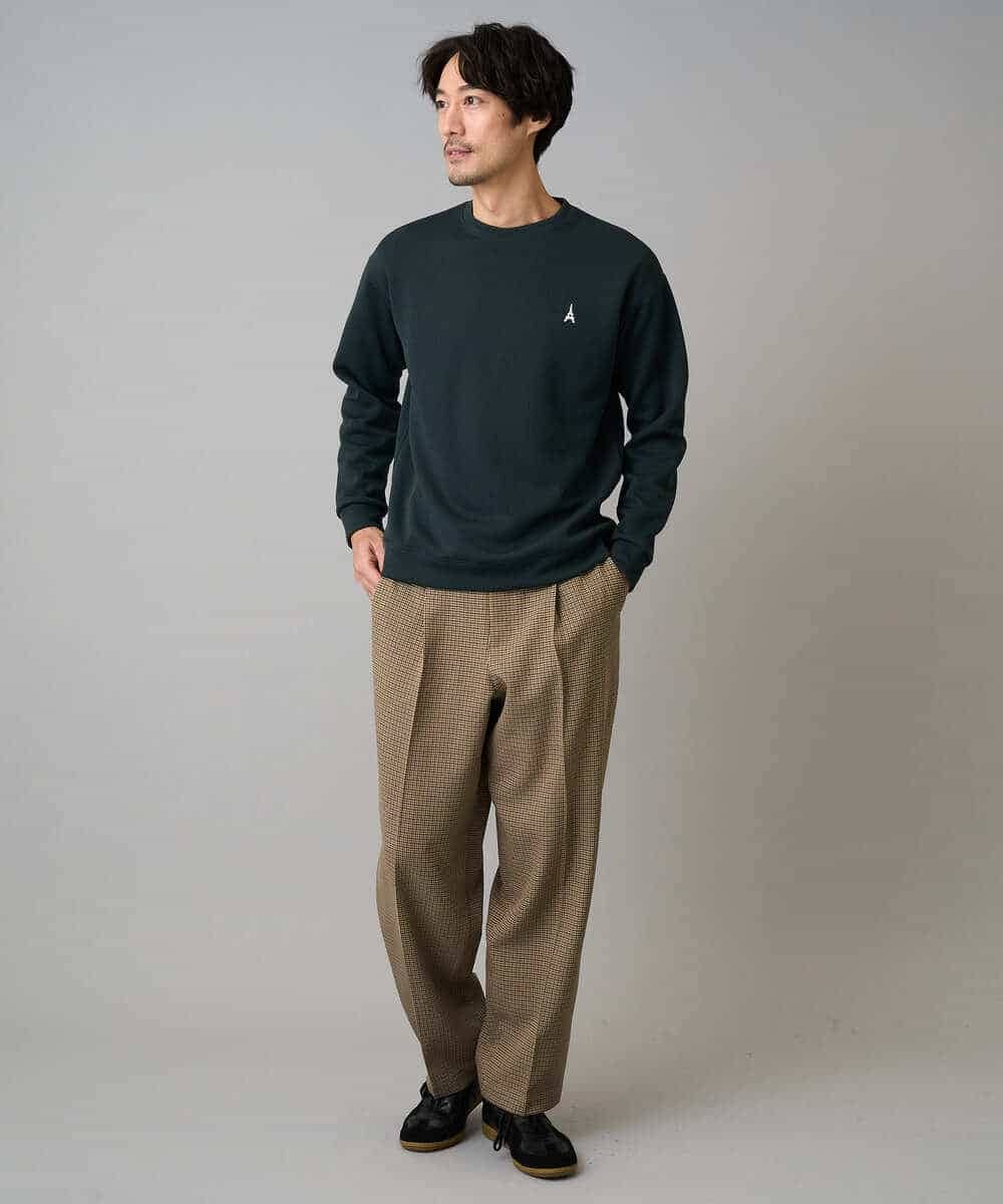 KHLLA36079 a.v.v MEN(アー・ヴェ・ヴェ) 【イージーケア/毛玉になりにくい】LANATECチェックワンタックワイドイージースラックス【洗濯機で洗える/ストレッチ】 グレー系チェック柄