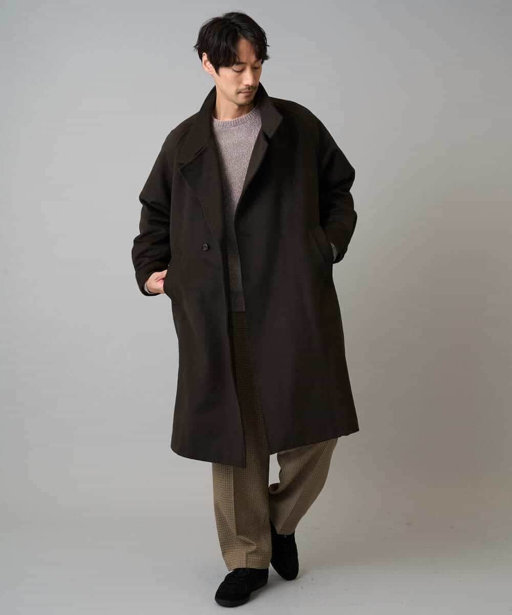 KHLLA36079 a.v.v MEN(アー・ヴェ・ヴェ) 【イージーケア/毛玉になりにくい】LANATECチェックワンタックワイドイージースラックス【洗濯機で洗える/ストレッチ】 グレー系チェック柄