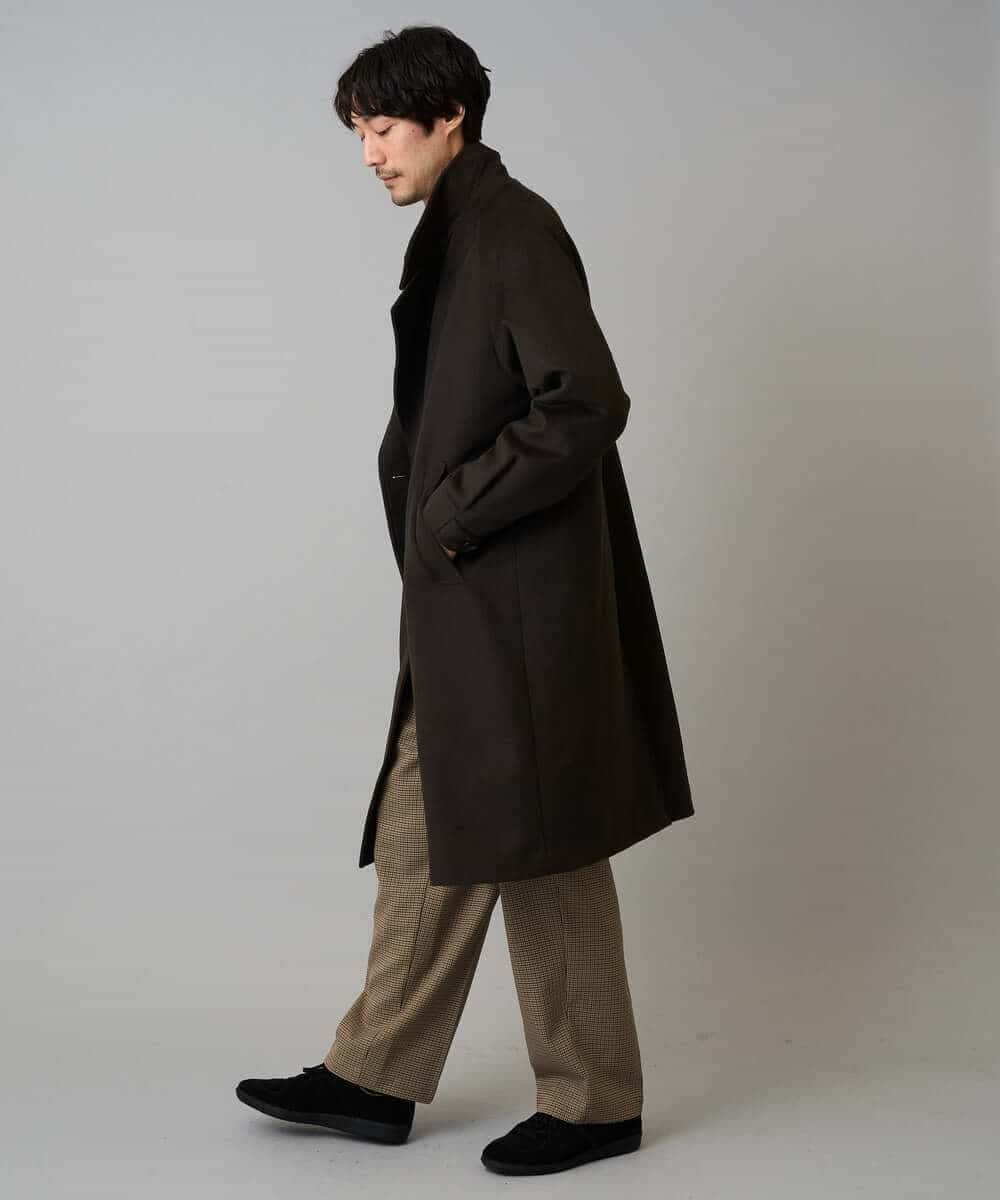 KHLLA36079 a.v.v MEN(アー・ヴェ・ヴェ) 【イージーケア/毛玉になりにくい】LANATECチェックワンタックワイドイージースラックス【洗濯機で洗える/ストレッチ】 グレー系チェック柄