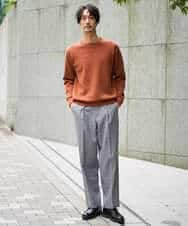 KHLLA36079 a.v.v MEN(アー・ヴェ・ヴェ) 【イージーケア/毛玉になりにくい】LANATECチェックワンタックワイドイージースラックス【洗濯機で洗える/ストレッチ】 グレー系チェック柄