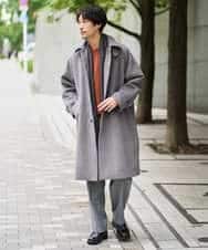 KHLLA36079 a.v.v MEN(アー・ヴェ・ヴェ) 【イージーケア/毛玉になりにくい】LANATECチェックワンタックワイドイージースラックス【洗濯機で洗える/ストレッチ】 グレー系チェック柄