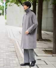 KHLLA36079 a.v.v MEN(アー・ヴェ・ヴェ) 【イージーケア/毛玉になりにくい】LANATECチェックワンタックワイドイージースラックス【洗濯機で洗える/ストレッチ】 グレー系チェック柄