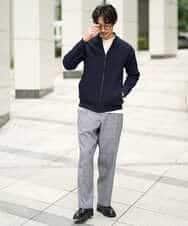 KHLLA36079 a.v.v MEN(アー・ヴェ・ヴェ) 【イージーケア/毛玉になりにくい】LANATECチェックワンタックワイドイージースラックス【洗濯機で洗える/ストレッチ】 グレー系チェック柄