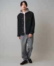 KHLLA36079 a.v.v MEN(アー・ヴェ・ヴェ) 【イージーケア/毛玉になりにくい】LANATECチェックワンタックワイドイージースラックス【洗濯機で洗える/ストレッチ】 グレー系チェック柄