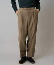 KHLLA36079 a.v.v MEN(アー・ヴェ・ヴェ) 【イージーケア/毛玉になりにくい】LANATECチェックワンタックワイドイージースラックス【洗濯機で洗える/ストレッチ】 グレー系チェック柄