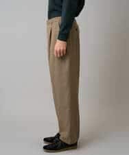 KHLLA36079 a.v.v MEN(アー・ヴェ・ヴェ) 【イージーケア/毛玉になりにくい】LANATECチェックワンタックワイドイージースラックス【洗濯機で洗える/ストレッチ】 グレー系チェック柄