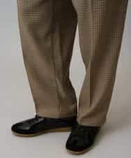 KHLLA36079 a.v.v MEN(アー・ヴェ・ヴェ) 【イージーケア/毛玉になりにくい】LANATECチェックワンタックワイドイージースラックス【洗濯機で洗える/ストレッチ】 グレー系チェック柄