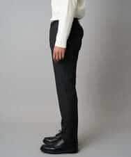 KHLLA37069 a.v.v MEN(アー・ヴェ・ヴェ) 【イージーケア/毛玉になりにくい】メランジシャンブレースマートスラックス【洗濯機で洗える/ストレッチ】〈ON/OFF SERIES〉 ダークグレー