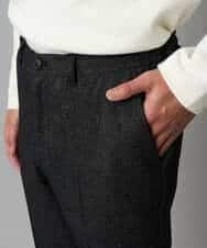 KHLLA37069 a.v.v MEN(アー・ヴェ・ヴェ) 【イージーケア/毛玉になりにくい】メランジシャンブレースマートスラックス【洗濯機で洗える/ストレッチ】〈ON/OFF SERIES〉 ダークグレー