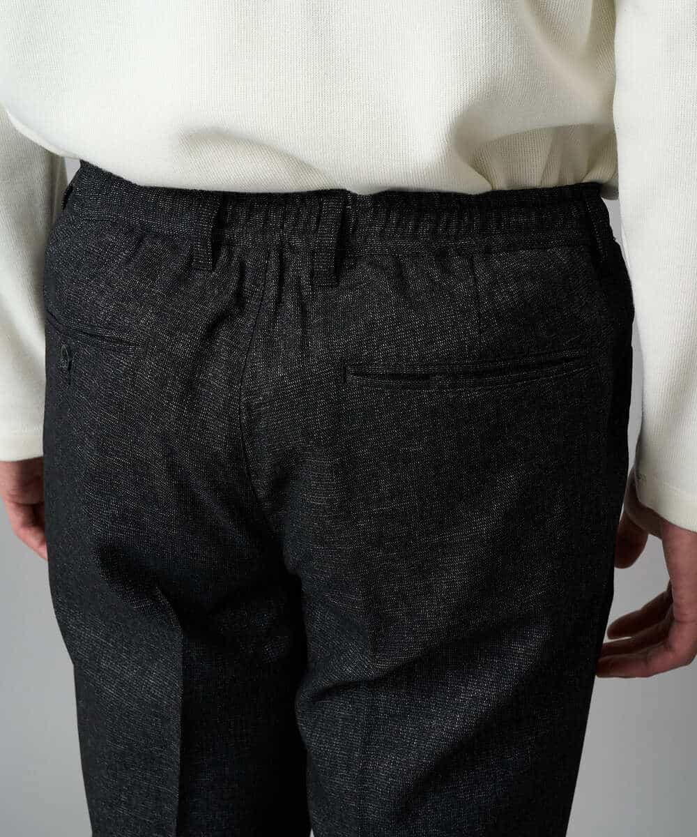 KHLLA37069 a.v.v MEN(アー・ヴェ・ヴェ) 【イージーケア/毛玉になりにくい】メランジシャンブレースマートスラックス【洗濯機で洗える/ストレッチ】〈ON/OFF SERIES〉 ダークグレー