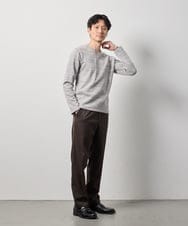 KHLLD27069 a.v.v MEN(アー・ヴェ・ヴェ) 【イージーケア/洗濯機で洗える/毛玉・シワになりにくい/裏起毛/ストレッチ】不動の人気パンツ 裏微起毛セミルーズパンツ ダークグレー